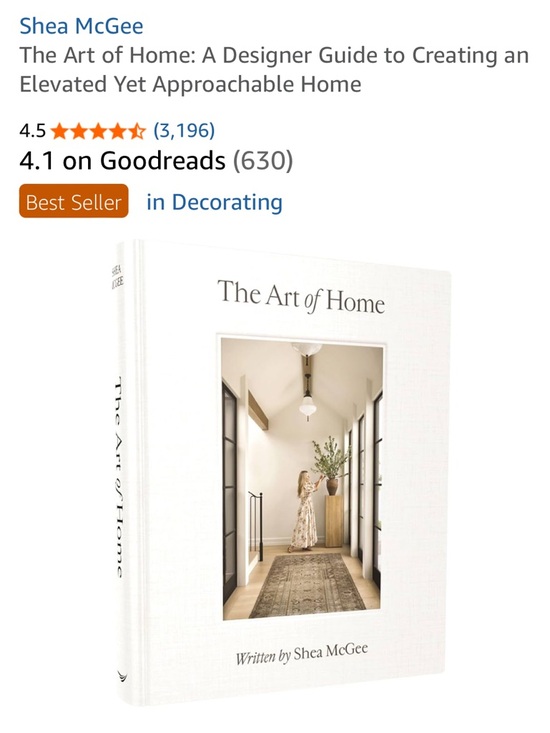 Amazon Other - NWT -  Shea McGee - The Art of Home Hardcover Coffee Table Book - Cream White